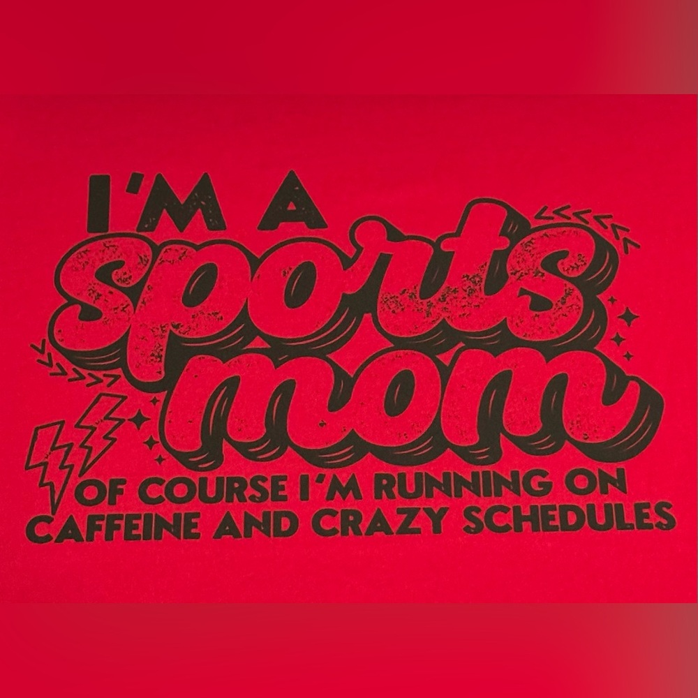 NEW Handmade Sports Mom Red Short Sleeved T-Shirt